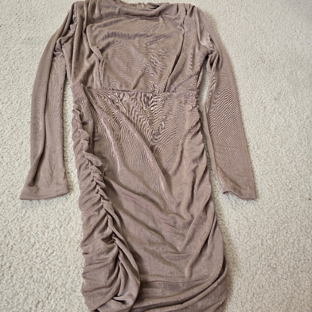 HYFVE Ruched Long Sleeve Bodycon Cocktail Dress – Size Small